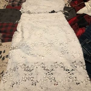 Lulus crop top and skirt set